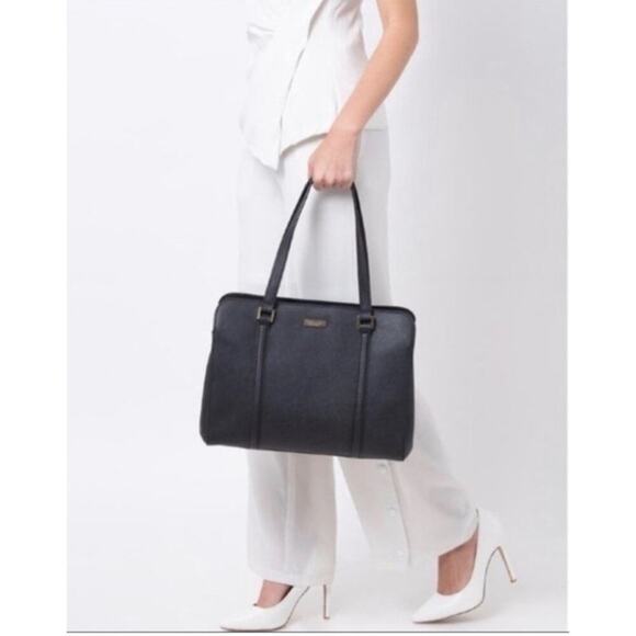 Kate Spade Newbury Lane Miles Black Saffiano Leather Tote Shoulder Bag - Picture 1 of 12